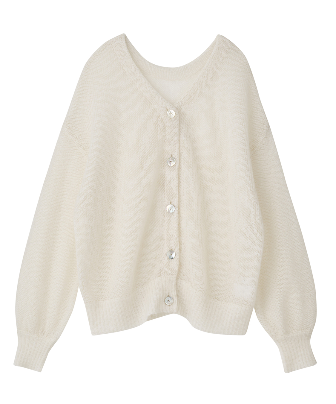 Aimeine エメイン シアーモヘヤロゴ刺繍カーディガン シアーモヘヤロゴ刺繍カーディガン｜PETAL ONLINE（ペタルオンライン）