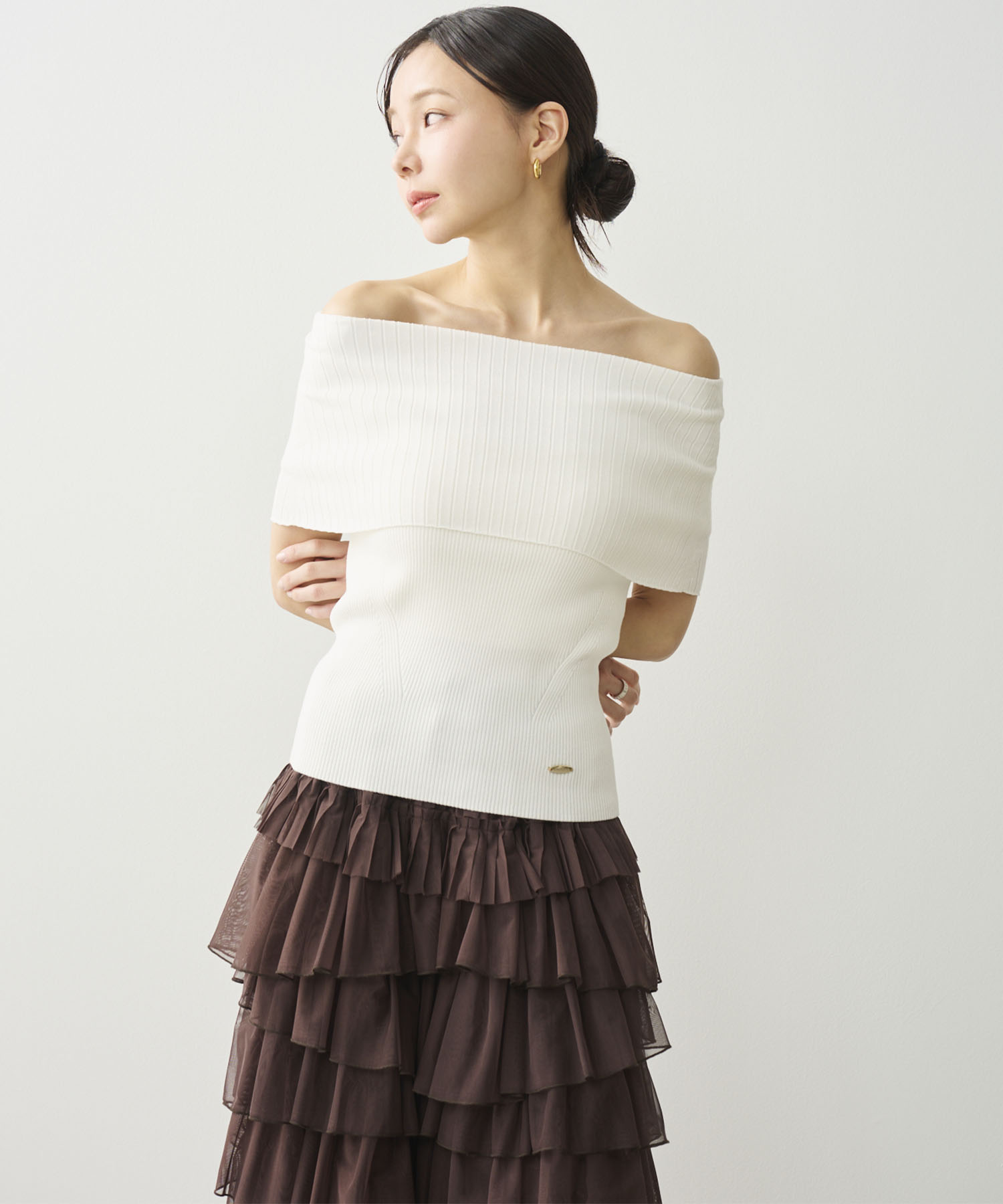 Aimeine リブオフショルニットプルオーバー オフ リブオフショルニットプルオーバー｜PETAL ONLINE（ペタルオンライン）