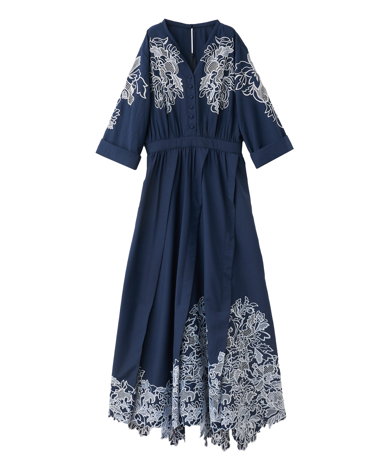 近年物DOLCE & GABBANA シルク シャツワンピース38 スカルプチャーエンブロイダリーシャツワンピース｜PETAL ONLINE